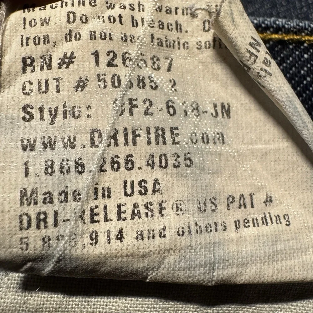 DRIFIRE CAT2 FR Flame Resistant Jeans Mens 38x30 Dark Wash Workwear USA Made